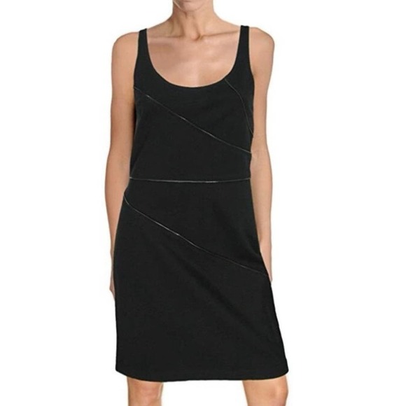 THEORY Dora Cupid Black Zipper-Detail Mini Tank Dress - Sz 2 - Picture 2 of 6